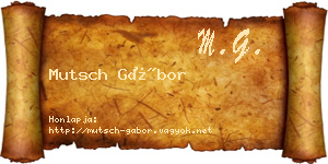Mutsch Gábor névjegykártya